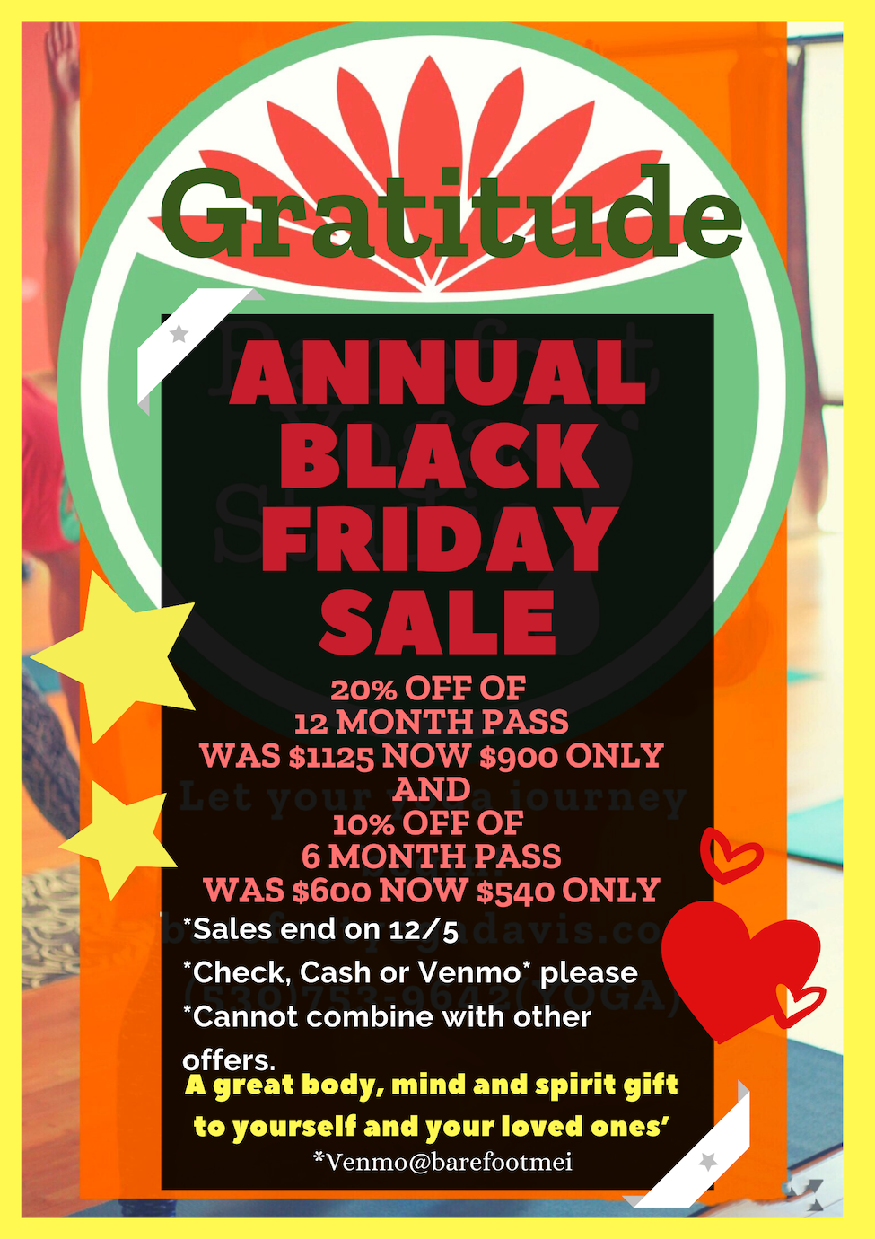 Annual Black Friday Membership Sale! Biggest Sale ever! Great saving for your commitment of healthy lifestyle