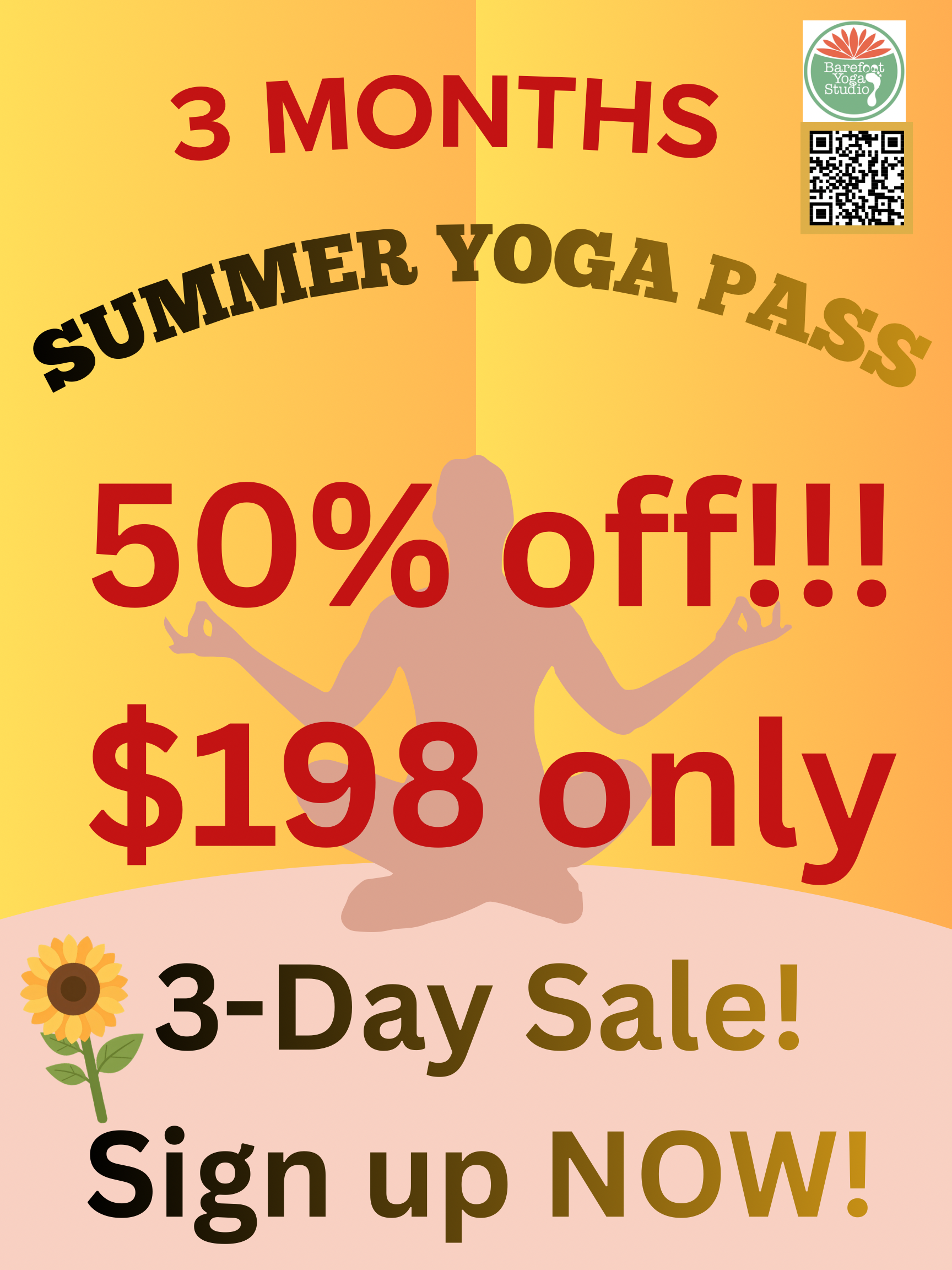 Summer Sale!! 50% off of 3 Months Pass!! $198 only!!