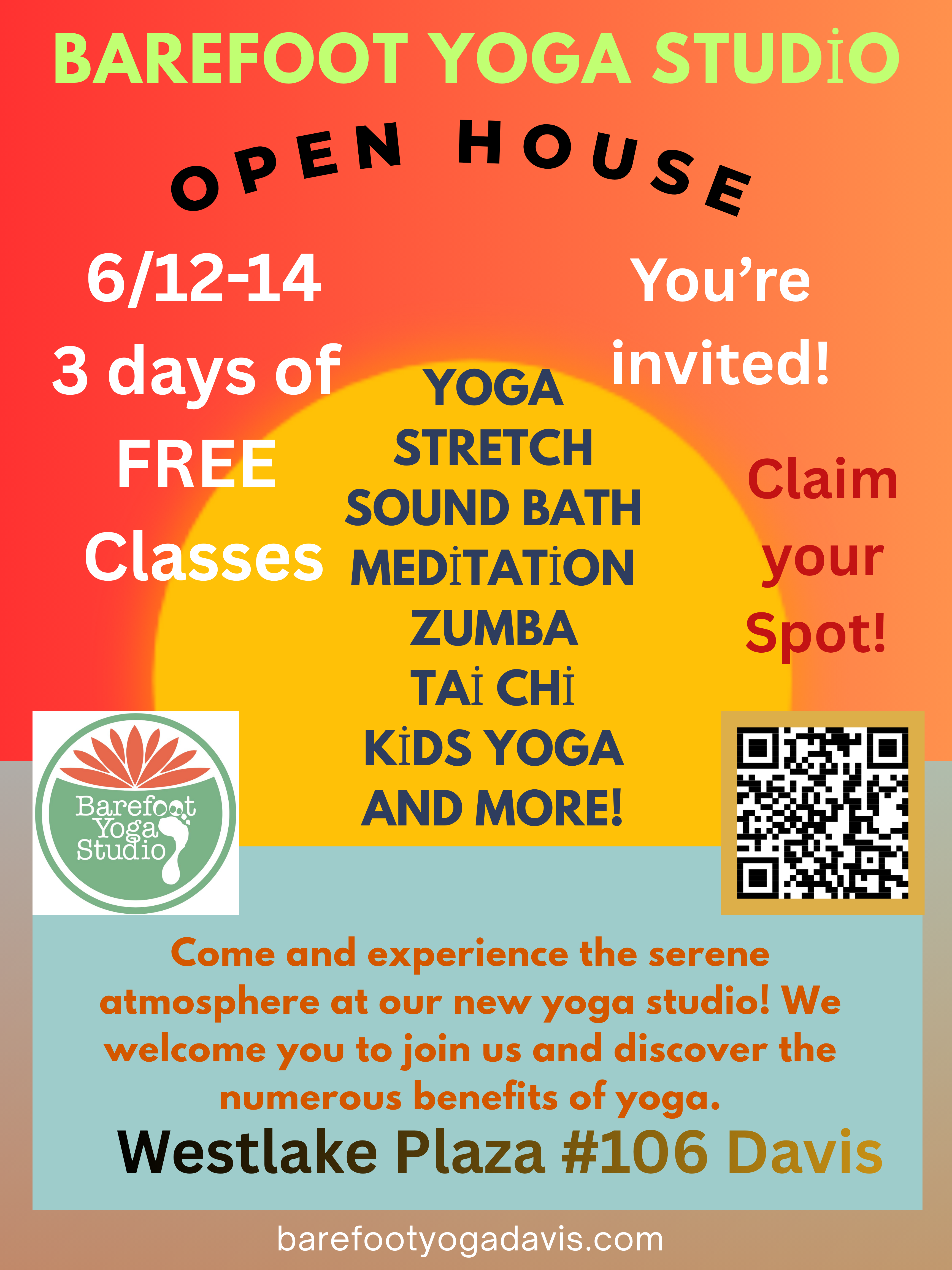 Open House Event with 3 days of FREE Classes June 12-14!!